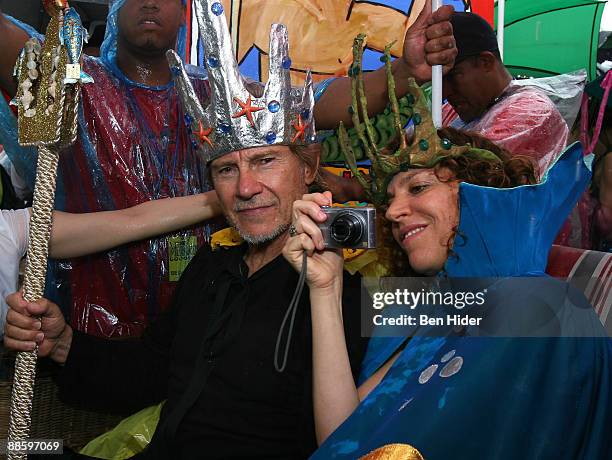 Actor Harvey Keitel as King Neptune and wife Daphna Kastner as Queen Mermaid attend The 2009 Mermaid Parade in Coney Island on June 20, 2009 in New...