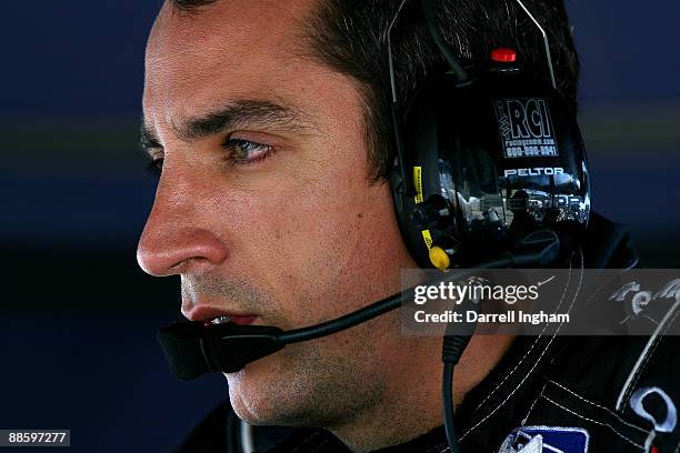 Justin Wilson, driver of the Z-Line Design Dale Coyne Racing Dallara Honda during practice for the IRL Indycar Series Iowa Corn Indy 250 on June 20,...