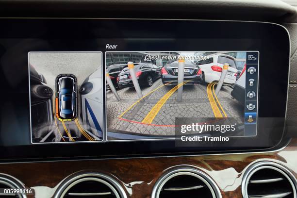 rear view monitor in a private car - sensor stock pictures, royalty-free photos & images