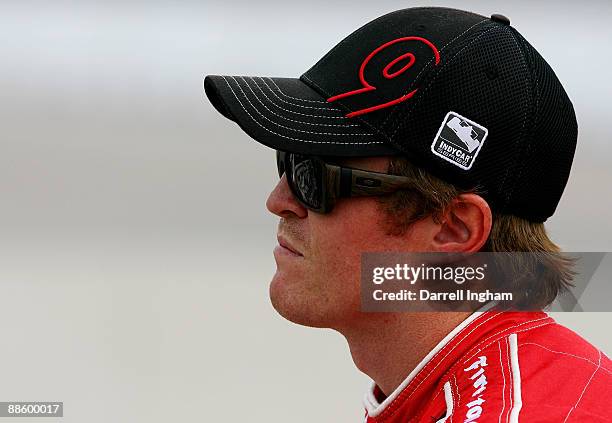 Scott Dixon, driver of the Target Chip Ganassi Racing Dallara Honda during practice for the IRL Indycar Series Iowa Corn Indy 250 on June 20, 2009 at...