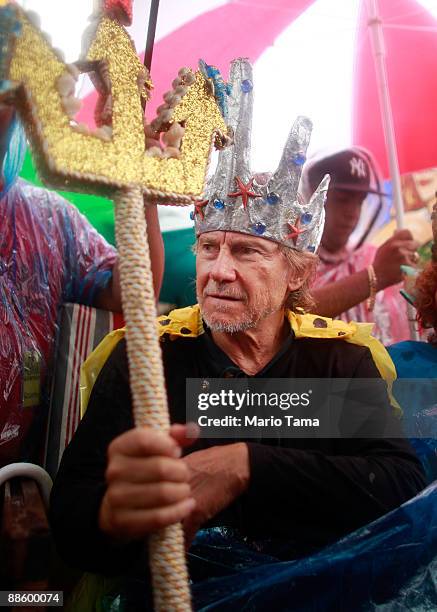 Actor Harvey Keitel leads as "King Neptune" in the 2009 Mermaid Parade at Coney Island June 20, 2009 in the Brooklyn borough of New York City. The...