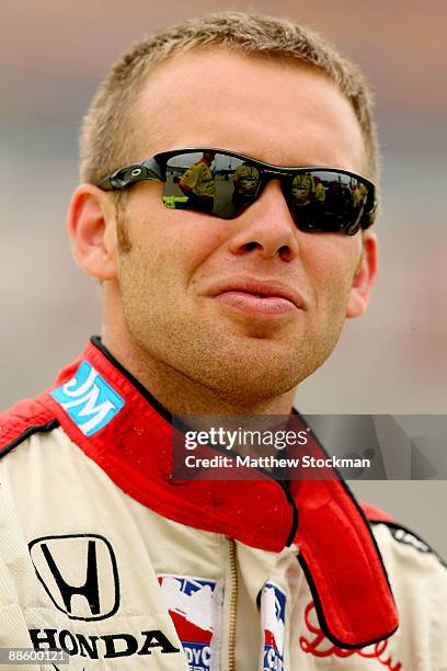 Ed Carpenter driver of the Menards Vision Racing Dallara Honda during qualifying for the IRL Indycar Series Iowa Corn Indy 250 on June 20, 2009 at...