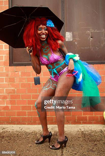 Kaisha Taylor looks on before the start of the 2009 Mermaid Parade at Coney Island June 20, 2009 in the Brooklyn borough of New York City. Actor...