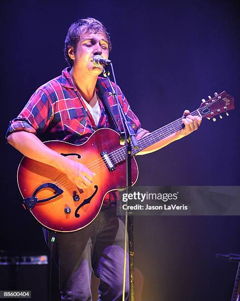 Daniel Rossen of Grizzly Bear performs at The Wiltern on June 19, 2009 in Los Angeles, California.