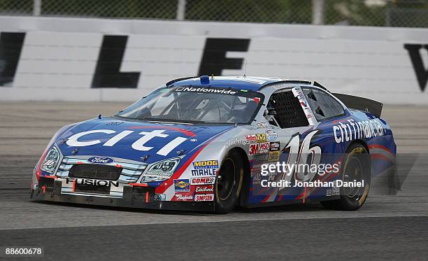 Ricky Stenhouse Jr., driving the CitiFinancial Ford, races during the NASCAR Nationwide Series NorthernTool.com 250 on June 20, 2009 at the Milwaukee...