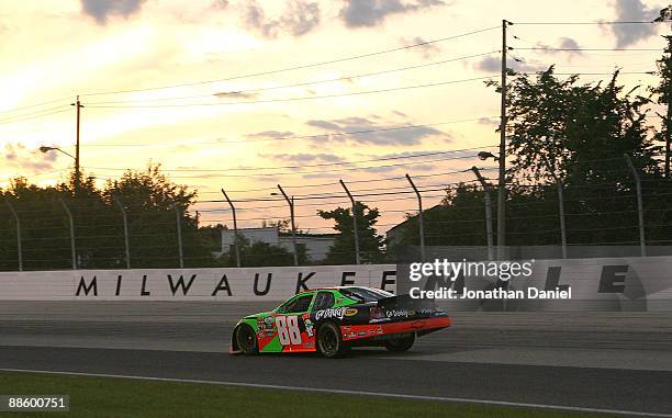 Brad Keselowski, driving the GoDaddy.com Chevrolet, races during the NASCAR Nationwide Series NorthernTool.com 250 on June 20, 2009 at the Milwaukee...