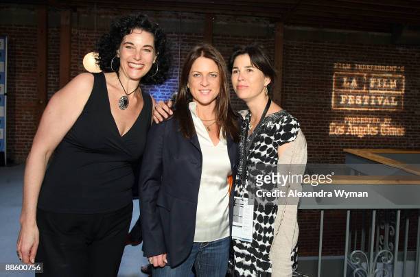 Hebe Tabachnik, Mandalay Pictures producer Cathy Schulman and LAFF director Rebecca Yeldham attend the 2009 Los Angeles Film Festival's Future...