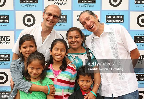 Filmmakers Juan Rulfo, Carlos Hagerman and Panduro family attend the 2009 Los Angeles Film Festival's screening of "Those Who Remain" held at the...