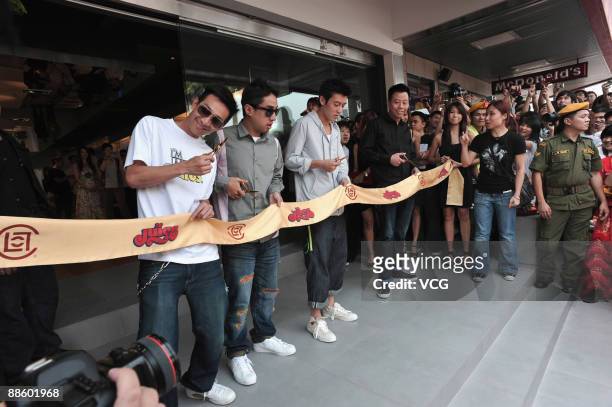 Hong Kong actor-singer Edison Chen launches a Juice store on June 20, 2009 in Kuala Lumpur of Malaysia. Hong Kong brand Clot opened the second...