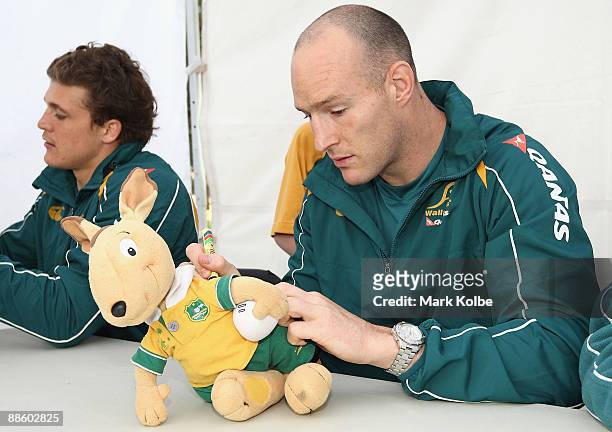 Stirling Mortlock signs autographs at the ARU Wallabies fan day at North Sydney Oval on June 21, 2009 in Sydney, Australia.