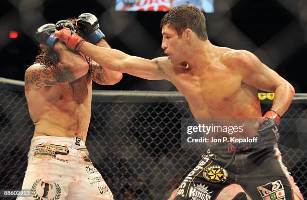 Clay Guida battles Diego Sanchez during their Lightweight bout at The Ultimate Fighter 9: Team US vs. UK Finale at the Pearl at the Palms Hotel and...