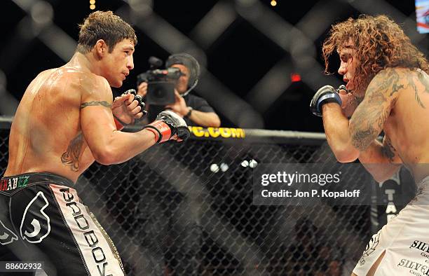 Diego Sanchez battles Clay Guida during their Lightweight bout at The Ultimate Fighter 9: Team US vs. UK Finale at the Pearl at the Palms Hotel and...