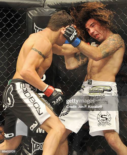 Diego Sanchez battles Clay Guida during their Lightweight bout at The Ultimate Fighter 9: Team US vs. UK Finale at the Pearl at the Palms Hotel and...