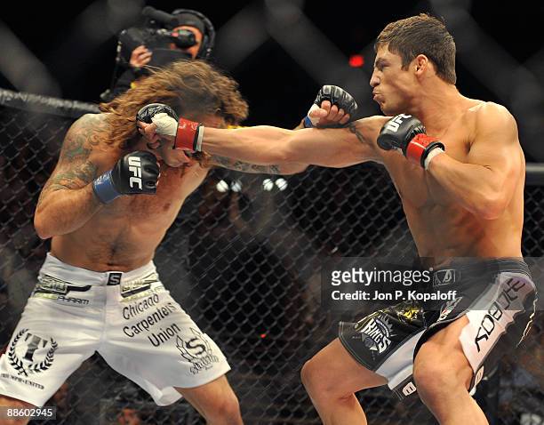 Clay Guida battles Diego Sanchez during their Lightweight bout at The Ultimate Fighter 9: Team US vs. UK Finale at the Pearl at the Palms Hotel and...