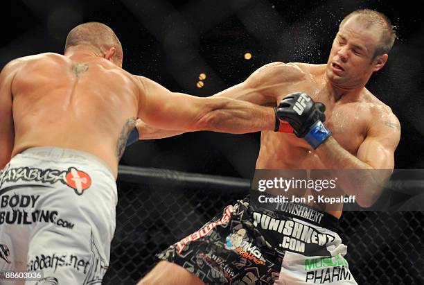 Chris Lytle battles Kevin Burns during their Welterweight bout at The Ultimate Fighter 9: Team US vs. UK Finale at the Pearl at the Palms Hotel and...