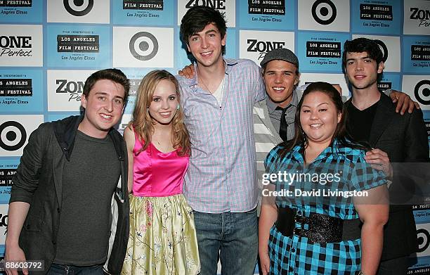 Cast members from the TV show "10 Things I Hate About You" Kyle Kaplan, Meagan Jette Martin, Nicholas Braun, Chris Zylka, Jolene Purdy and Ethan Peck...