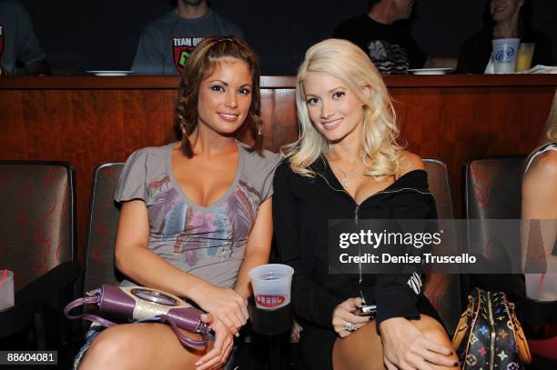 Laura Croft and Holly Madison attend UFC The Ultimate Fighter bouts at the Pearl at The Palms on June 20, 2009 in Las Vegas, Nevada.