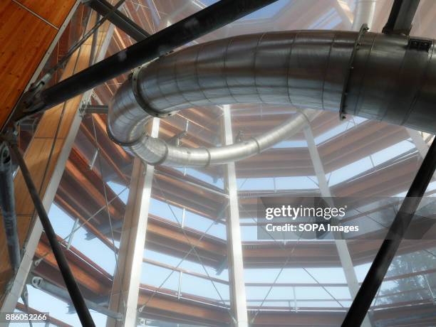 General view of the structure of the viewing deck. In Tatra mountains in Slovakia, in Bachledova valley, a treetop walk was opened in September 29th...