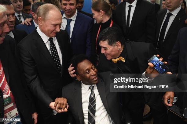 Vladimir Putin, President of Russia meets Maradonna and Pele prior to the Final Draw for the 2018 FIFA World Cup Russia at the State Kremlin Palace...