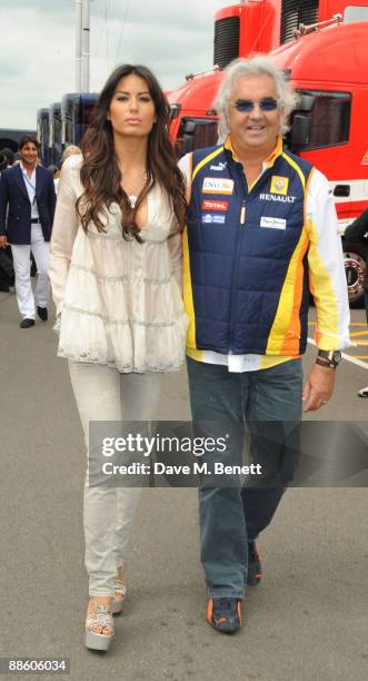 Elisabetta Briatore and Flavio Briatore attend the British F1 Grand Prix on June 21, 2008 in London, England.