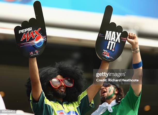 Pakistan fan shows his support during the ICC World Twenty20 Final between Pakistan and Sri Lanka at Lord's on June 21, 2009 in London, England.
