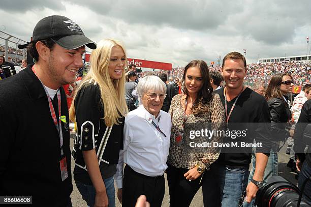 James Stunt, Petra Ecclestone, Bernie Ecclestone, Tamara Ecclestone and Robert Montague attend the British F1 Grand Prix on June 21, 2008 in London,...