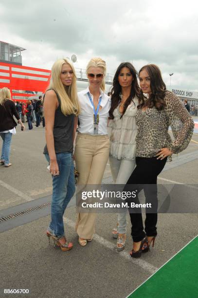 Petra Ecclestone, Tamara Beckwith, Elisabetta Briatore and Tamara Ecclestone attend the British F1 Grand Prix on June 21, 2008 in London, England.