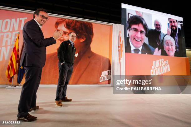 'Junts per Catalonia' grouping candidates for the upcoming Catalan regional election, deposed Catalan regional government spokesperson Jordi Turull...