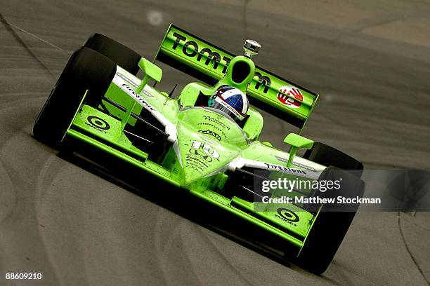 Dario Franchitti, driver of the TomTom Target Chip Ganassi Racing Dallara Honda, during the IRL Indycar Series Iowa Corn Indy 250 on June 21, 2009 at...