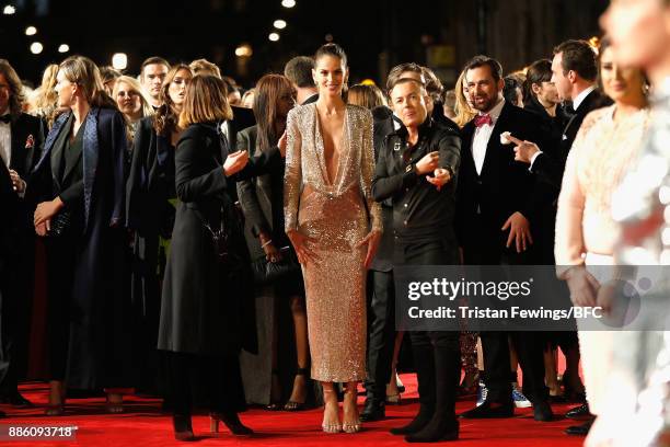 Izabel Goulart and Julien Macdonald attend The Fashion Awards 2017 in partnership with Swarovski at Royal Albert Hall on December 4, 2017 in London,...