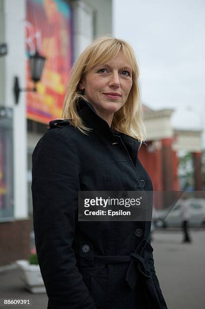 Actress Johanna ter Steege attends a press-conference of the 'Last Conversation' movie during the 31st Moscow International Film Festival at the...
