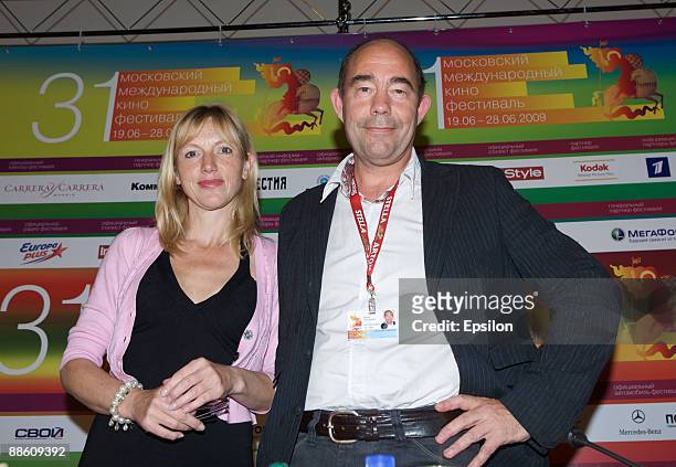 Actress Johanna ter Steege and film director Noud Heerkens attend a press-conference of the 'Last Conversation' movie during the 31st Moscow...