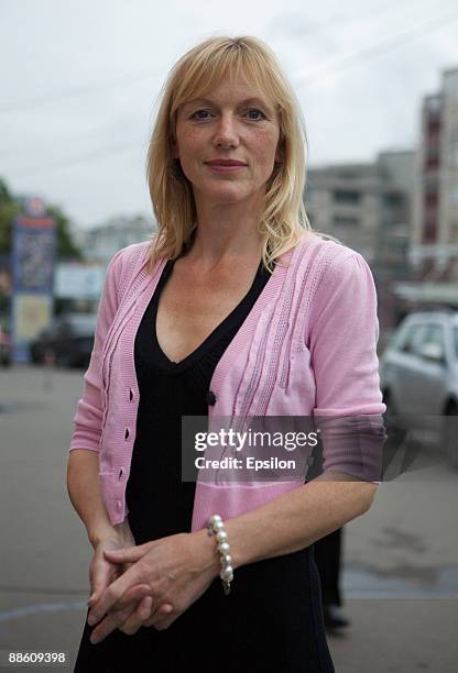 Actress Johanna ter Steege attends a press-conference of the 'Last Conversation' movie during the 31st Moscow International Film Festival at the...