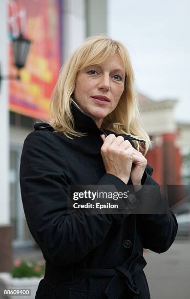 Actress Johanna ter Steege attends a press-conference of the 'Last Conversation' movie during the 31st Moscow International Film Festival at the...