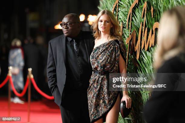 Edward Enninful and Anna Ewers attend The Fashion Awards 2017 in partnership with Swarovski at Royal Albert Hall on December 4, 2017 in London,...