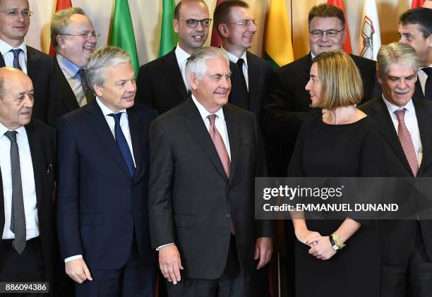 Secretary of State Rex Tillerson , EU foreign policy chief Federica Mogherini , Belgium's Foreign Minister Didier Reynders and French Foreign Affairs...