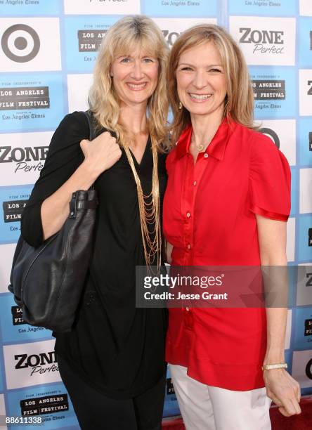 Actress Laura Dern and Film Independent Executive Director Dawn Hudson arrive at the 2009 Los Angeles Film Festival's Opening Night Premiere of...