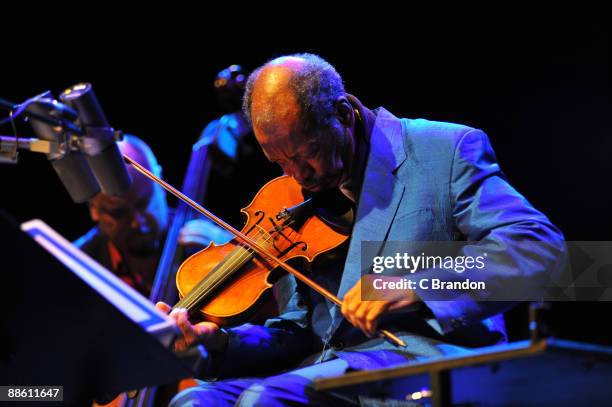 Ornette Coleman performs on stage as part of Meltdown at the Royal Festival Hall on June 21, 2009 in London, England.