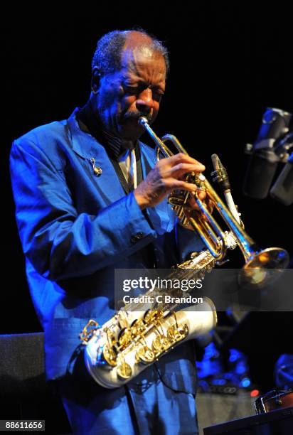 Ornette Coleman performs on stage as part of Meltdown at the Royal Festival Hall on June 21, 2009 in London, England.