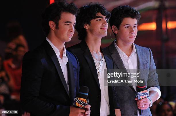 Kevin, Joe and Nick Jonas of the Jonas Brothers host the 20th Annual MuchMusic Video Awards at the MuchMusic HQ on June 21, 2009 in Toronto, Canada.