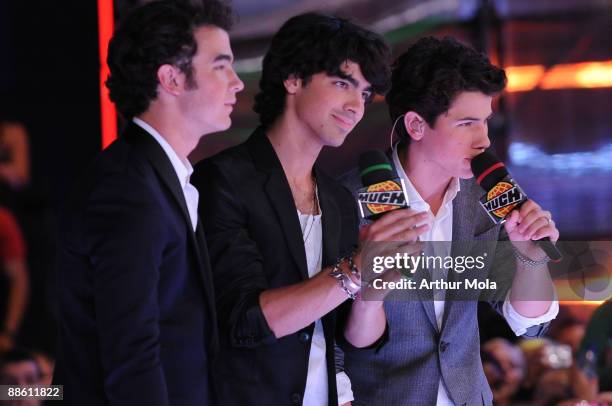 Kevin, Joe and Nick Jonas of the Jonas Brothers host the 20th Annual MuchMusic Video Awards at the MuchMusic HQ on June 21, 2009 in Toronto, Canada.