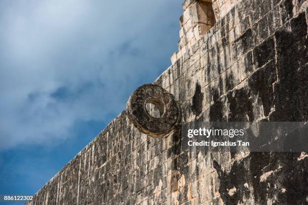 great ball court at chichen itza, mexico - mayan ballcourt stock pictures, royalty-free photos & images