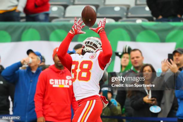 Kansas City Chiefs free safety Ron Parker prior to the National Football League game between the New York Jets and the Kansas City Chiefs on December...