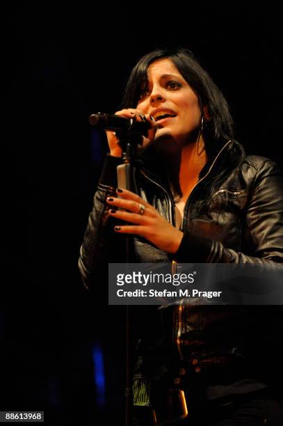 Stefanie Kloss of Silbermond performs on stage at Zenith on May 13, 2009 in Munich, Germany.