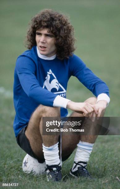 Alberto Tarantini of River Plate and Argentina during training practice in Buenos Aires, Argentina in 1981.