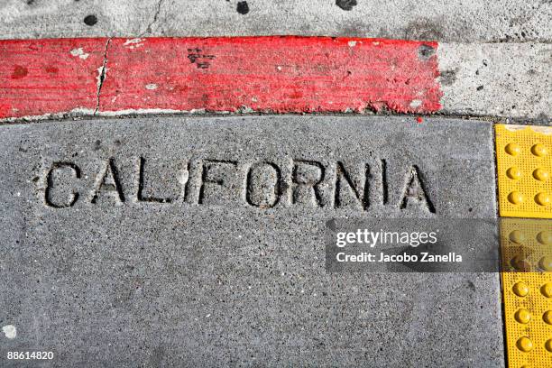 sidewalk detail of california street - union square fotografías e imágenes de stock