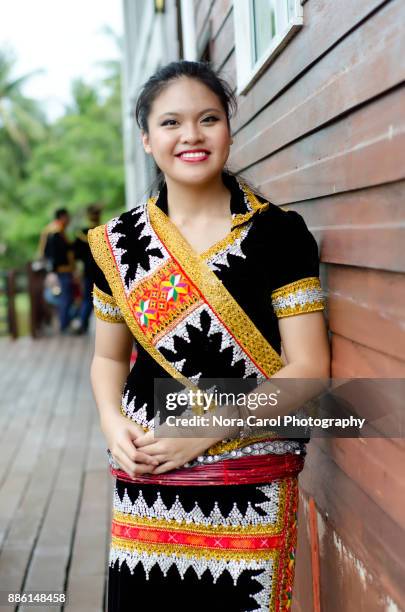 young malaysian woman dusun lotud ethnic of sabah borneo - sabah state stock pictures, royalty-free photos & images