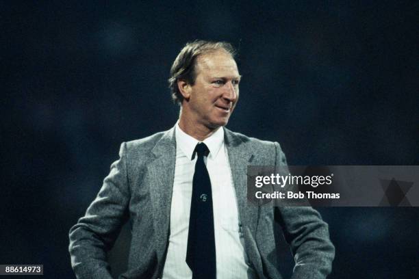 Republic of Ireland manager Jack Charlton during the Belgium v Republic of Ireland European Championships Qualifying match held in Brussels, Belgium...