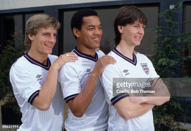 New faces in the England team to play France at the Parc des Princes Stadium in Paris, left-right, Paul Walsh, Brian Stein and Steve Williams, 28th...
