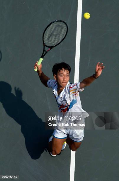 Michael Chang of the USA during the US Open Tennis Championships held in Flushing Meadows, New York, USA during September 1992. .